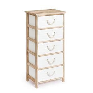 Comoda lemn mdf alb maro Yvette 40x29x90h