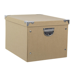 Set 12 depozitare cutii carton maro Havana 40x30x25h