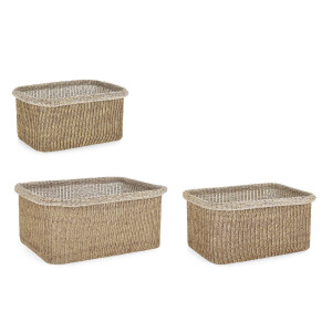 Set 3 cosuri depozitare bej Amalya 32x22x17h; 37x27x18,5; 42x30x19,5h