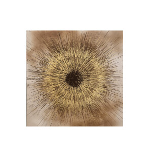 Tablou decorativ canvas auriu maro Bold 100x3,5x100 cm