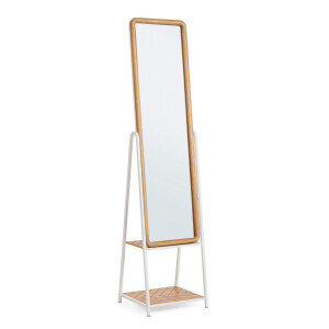 Oglinda podea otel alb mdf maro Haldor 42,5x38x174h