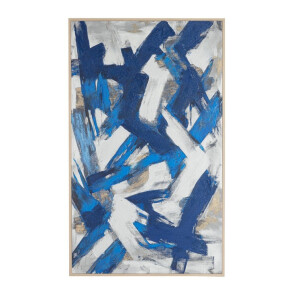 Tablou decorativ cu rama pictat manual canvas abstract Bold 124x5x204h