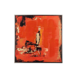 Tablou decorativ cu rama abstract pictat manual canvas Crown 100x4x100h