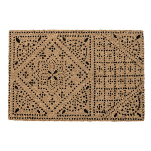 Covoras intrare casa cauciuc si fibre cocos Tribal Majolica 40x60 cm