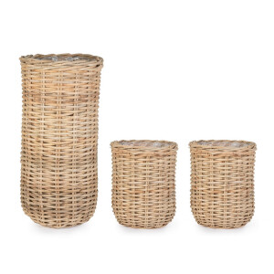 Set 3 cosuri ratan natur Jefri (2x) 45x50 cm, 60x110 cm