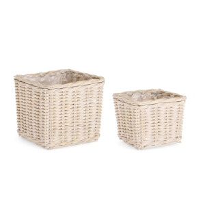 Set 2 cosuri ratan natur Randy 21x21x18 cm, 26x26x24 cm