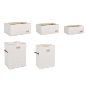 Set 2 cosuri rufe, 3 cosuri depozitare Denny 30x20x15h; 35x25x17h; 40x30x20h; 40x30x50h; 43x33x53h