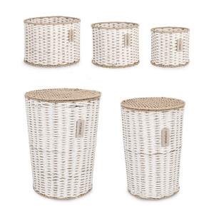 Set 2 cosuri rufe, 3 cosuri depozitare Bertha Ø20x18h; ø25x20h; ø30x22h; ø34x50h; ø40x54h