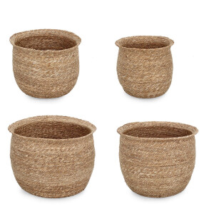 Set 4 cosuri depozitare maro Hamida Ø39x32h; ø44x35h; ø49x38h; ø55x42h