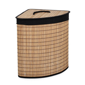 Cos rufe bambus natur textil negru Sintia 35x35x50h