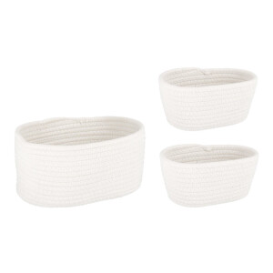 Set 3 cosuri depozitare alb Candor 18x13x9h (2); 29x19x13h