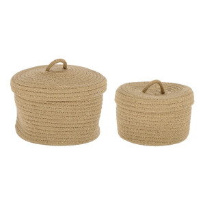 Set 2 cosuri depozitare natur Candor Ø20x13h; ø23x16h