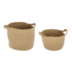Set 2 cosuri depozitare natur Candor Ø20x15h; ø25x20h