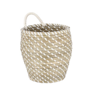 Cos depozitare iarba mare natur alb Jade Ø20x22h