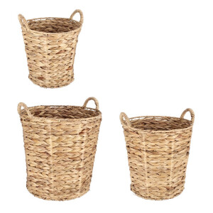 Set 3 cosuri depozitare iarba mare natur Kalaw Ø25x25h; ø30x30h; ø35x35h