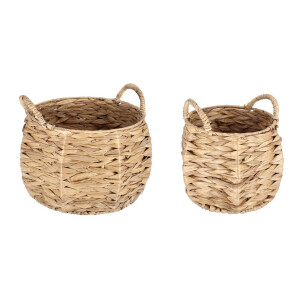 Set 2 cosuri depozitare iarba mare natur Kalaw Ø25x17h; ø33x20h
