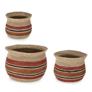 Set 3 cosuri iarba mare multicolora Waylon 20x19 cm, 25x22 cm, 30x25 cm