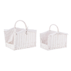 Set 2 cosuri depozitare alb Alesha 44x30x42h; 50x37x47,5h