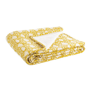 Patura textil poliester alb ocru Chambery 130x180 cm