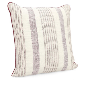Set 2 perne decorative bumbac bordeaux bej Morgan 50x50 cm