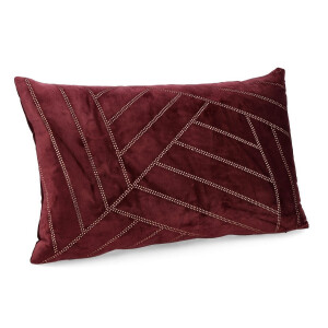 Set 2 perne decorative textil bordeaux Lovell 50x30 cm