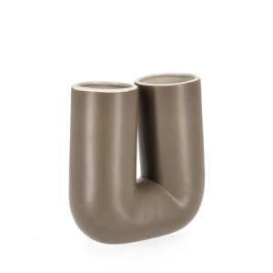 Vaza flori piatra maro Var 19.5x8.5x21h