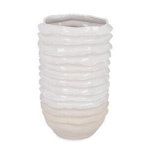 Vaza flori ceramica alba crem Yori 36x56.5 cm