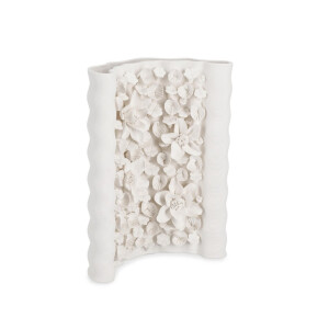 Vaza flori ceramica alba Minde 20x10x30h