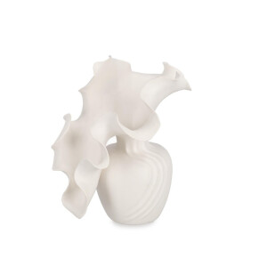 Vaza flori ceramica alba Minde 16x20x23h