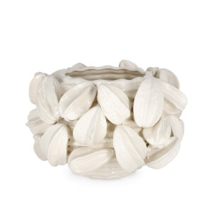 Vaza flori ceramica alba Carambola 33.5x33x23 cm