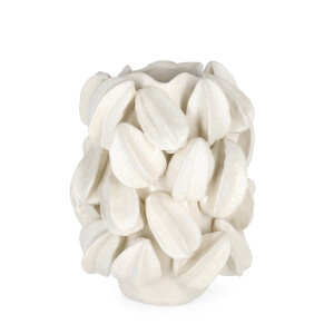 Vaza flori ceramica alba Carambola 24.5x24x31 cm