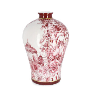 Vaza flori portelan multicolor Zhen 21x32 cm