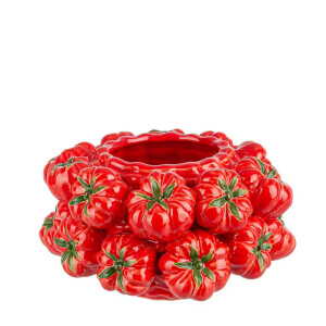 Vaza flori ceramica rosie verde 26x16 cm