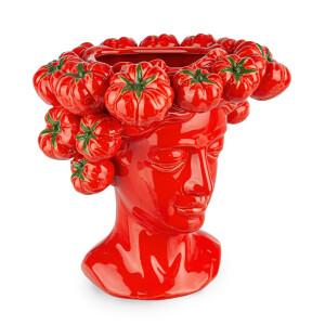Vaza flori ceramica rosie verde 28x24x29 cm