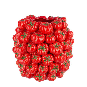 Vaza flori ceramica rosie verde 33.5x32x33 cm