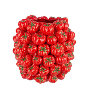 Vaza flori ceramica rosie verde Gazpacho 33,5x32x33h