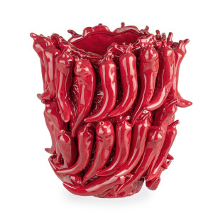 Vaza flori ceramica rosie Spicy 28x27x32 cm