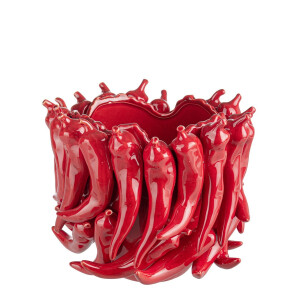 Vaza flori ceramica rosie Spicy 25.5x24.5x20.5 cm