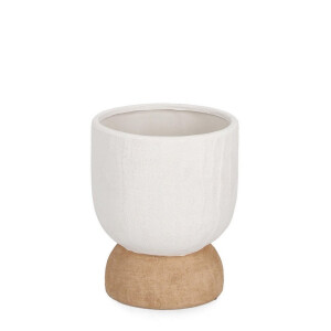 Vaza flori teracota natur alb Hector Ø14x17h
