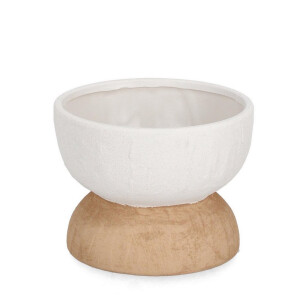 Vaza flori teracota natur alb Hector Ø19x14h