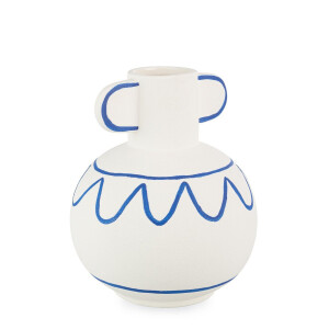 Vaza flori portelan alb albastru Greek 14.2x18 cm