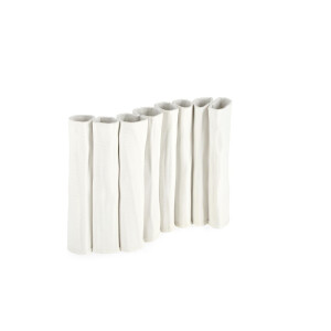 Vaza flori ceramica alba Misa 27x8x21h