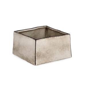 Vaza flori piatra alba maro Nikos 19,5x19,5x11h