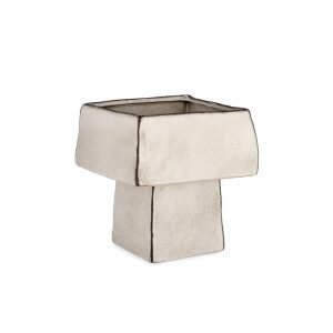 Vaza flori piatra alba maro Nikos 23,5x23,5x24,5h