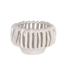 Vaza flori ceramica alba Naoko 24,5x24x14,5h