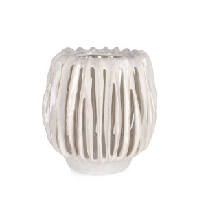 Vaza flori ceramica alba Naoko 22,5x22x22h