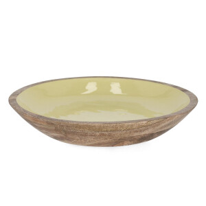 Bol lemn mango email galben Thara Ø38x7h