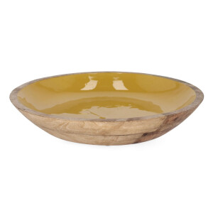 Bol lemn mango email portocaliu Thara Ø38x7h