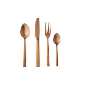 Set 16 tacamuri otel bronz satinat 4x14,5h; 5x19h; 5x18,8h; 8x21,5h