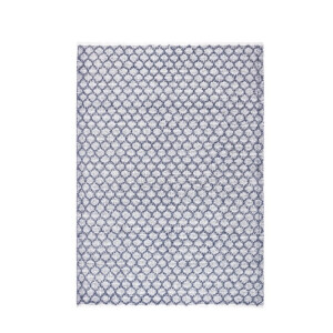 Covor poliester alb albastru interior, exterior Chander 160x230 cm